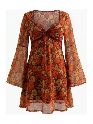 vestido corto estampado floral · multicolor