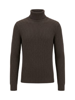 jersey de cuello alto · marrón