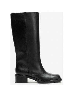 bota alta de piel · negro