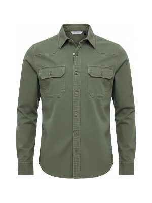 camisa de manga larga · verde militar