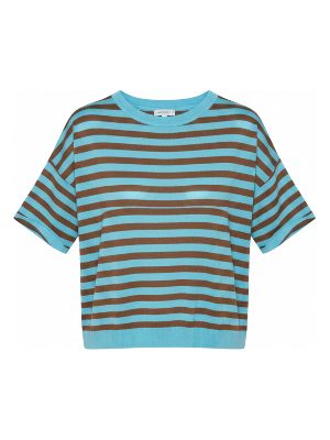 camiseta de rayas · azul y marrón