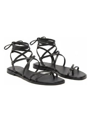 sandalias planas con cordones · negro