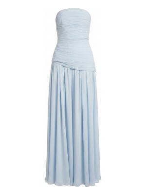 vestido largo sin tirantes · azul claro