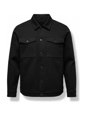 chaqueta tipo shacket · negro