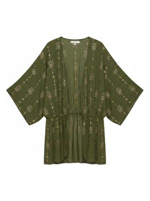 kimono bordado · verde oliva