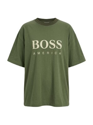 camiseta verde oversize con gráfico · verde