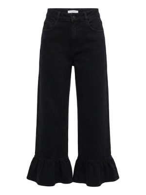 jeans negros con volantes · negro