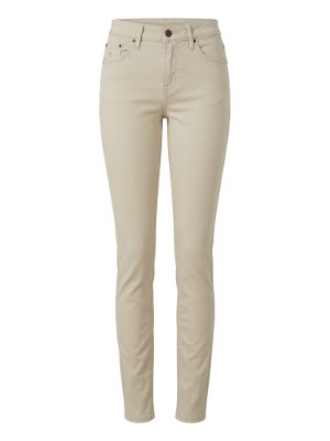 pantalones casuales ajustados · beige