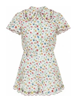 vestido corto estampado floral · blanco
