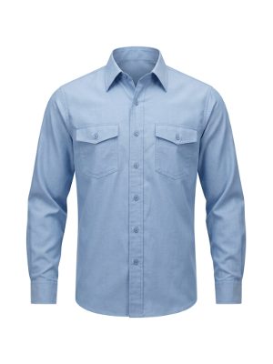 camisa de manga larga · azul claro
