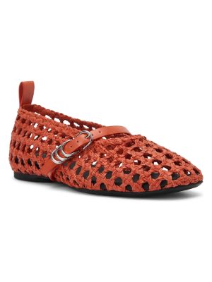 zapatos planos tejidos con hebilla · terracota