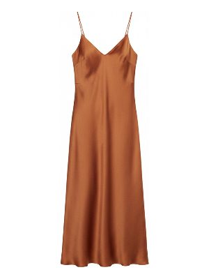 vestido lencero midi · naranja óxido