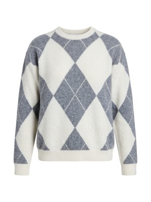 jersey de punto con estampado de rombos · gris