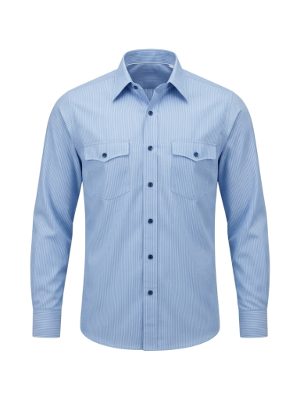 camisa azul de manga larga · azul