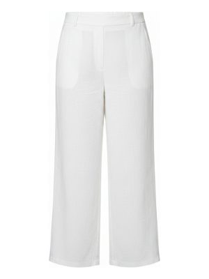 pantalones anchos de lino · blanco
