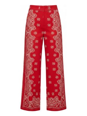 pantalones anchos con estampado de pañuelo · rojo