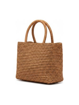 bolso de rafia · marrón