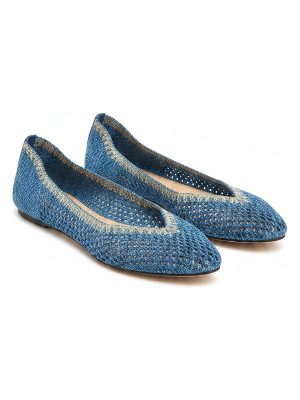 zapatos planos de punto · azul