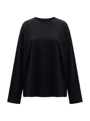 camiseta oversize de manga larga · negro