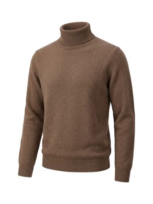 jersey de cuello vuelto de punto · marrón