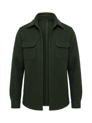 sobrecamisa de lana · verde oscuro