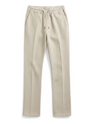 pantalones de lino con cordón · beige