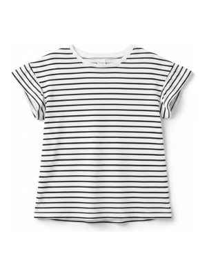 camiseta de rayas · blanco y negro