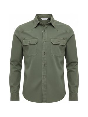 camisa de manga larga · verde militar