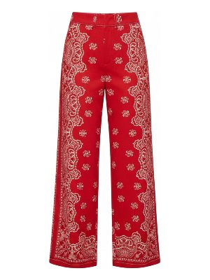 pantalones anchos con estampado de pañuelo · rojo