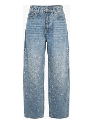 pantalones vaqueros anchos con brillo · azul claro