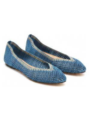 zapatos planos de punto · azul