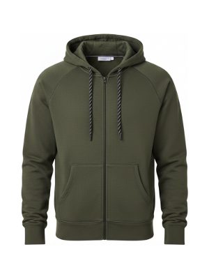 sudadera con capucha y cremallera · verde oliva