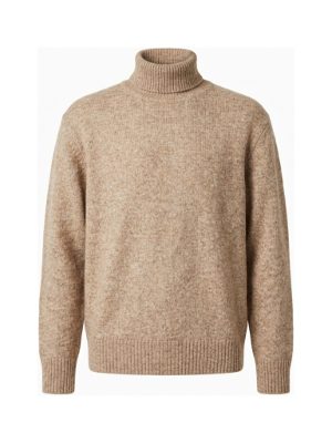 jersey de cuello alto de punto melange · marrón