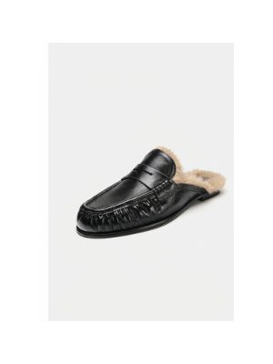 mules de piel con pelo · negro