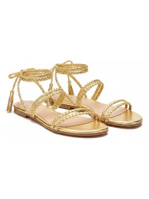 sandalias planas · dorado