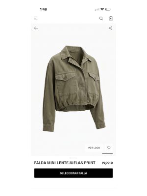 chaqueta estilo militar corta · verde oliva