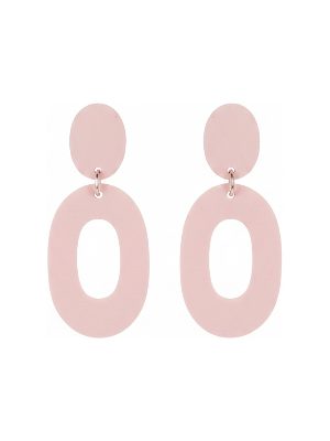 pendientes colgantes ovalados · rosa claro