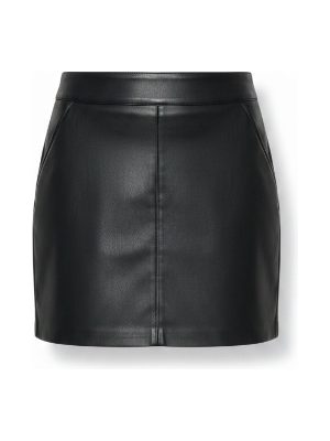 minifalda de cuero sintético · negro