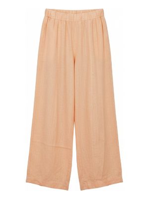 pantalón ancho de lino · melocotón