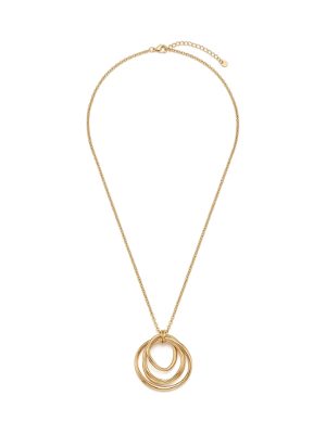 collar largo con colgante de círculos · dorado