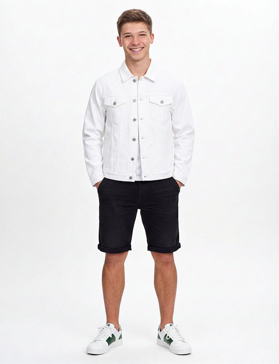 Este conjunto presenta una combinación moderna y fresca, ideal para un… · Outfit de Nicolas López Roman