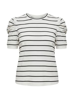 camiseta de rayas a corto · blanco y negro