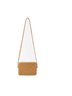 bolso bandolera de mimbre · marrón
