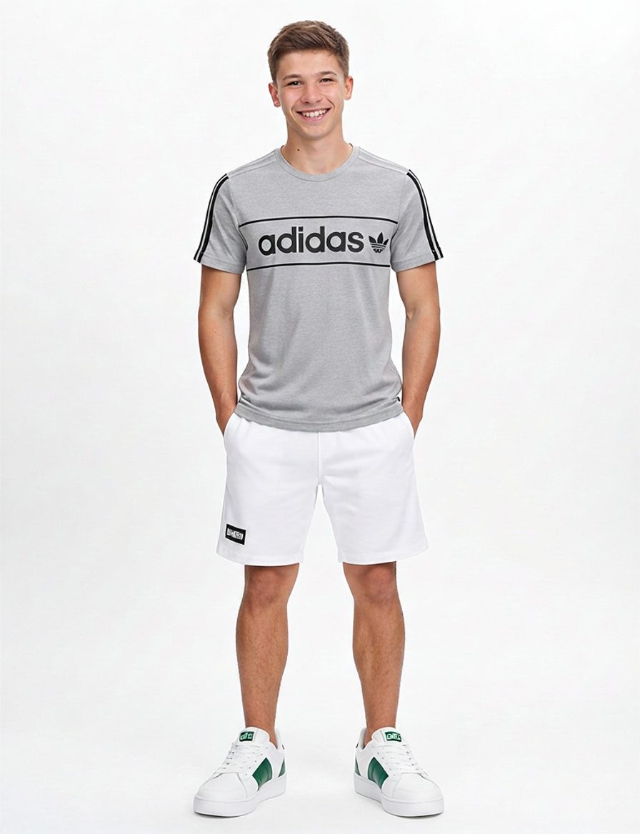 El modelo luce un conjunto deportivo casual y juvenil, perfecto para el… · Outfit de Nicolas López Roman