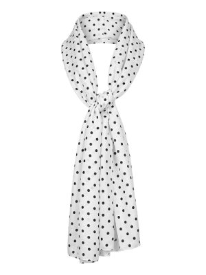 bufanda blanca con lunares negros · blanco y negro
