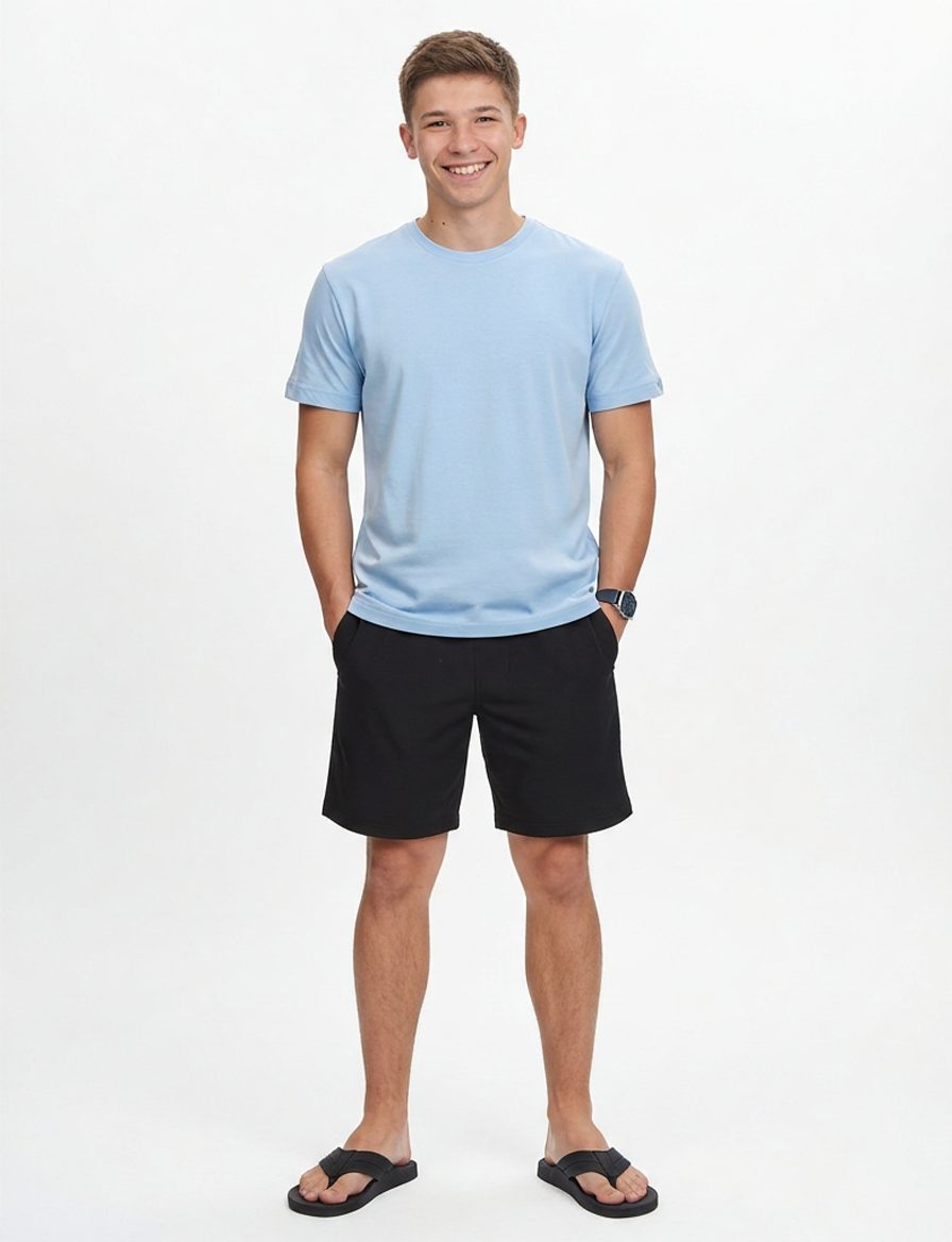 El modelo presenta un conjunto casual y fresco, ideal para el verano. · Outfit de Nicolas López Roman