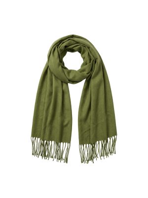 bufanda con flecos · verde oliva