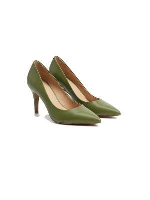 zapatos de tacón en punta · verde oliva