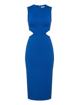 vestido midi ajustado con aberturas · azul