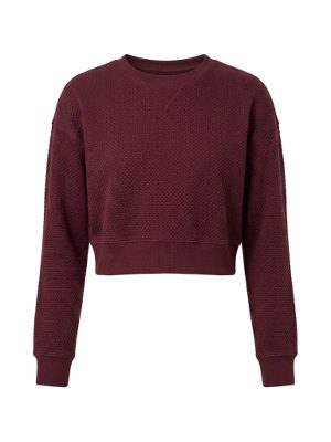textured knit cropped sweater